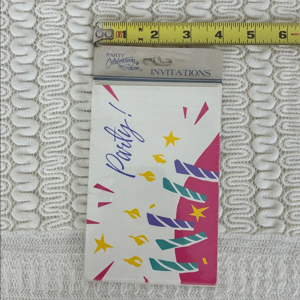NOS Vintage Gibson Party Invitations 90s Retro Birthday Candles Sealed